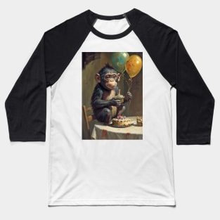 Chimpanzee Birthday Card Baseball T-Shirt